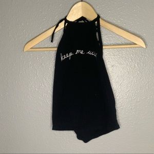 Cute Black Cropped Halter